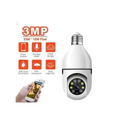 كاميرا مراقبة واي فاي 3 ميجابكسل 1080P ، لمبة إضاءة E27 CCTV LED IR